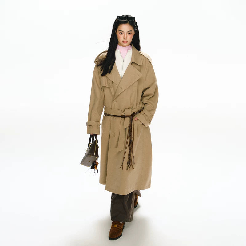 Double-Breasted Belted Trench Coat