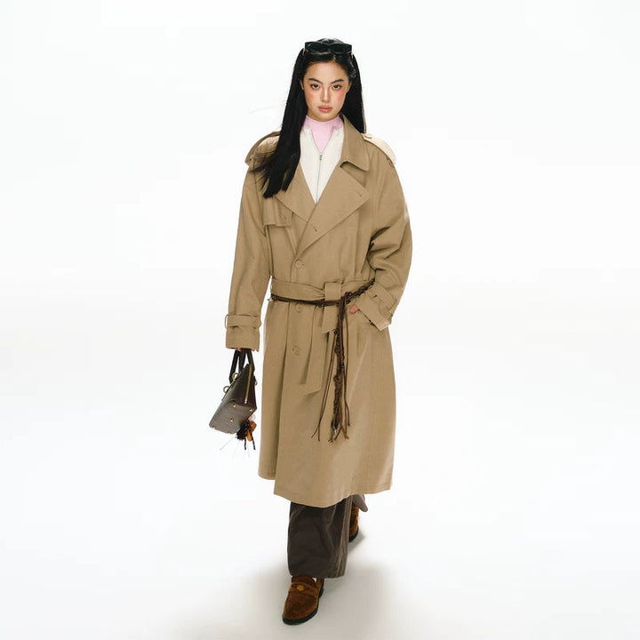 Double-Breasted Belted Trench Coat