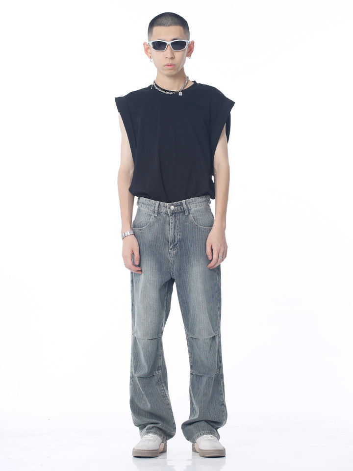 Lässige, gefaltete Jacquard-Hosen 