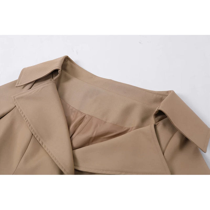 فستان معطف ترينش مزدوج الصدر بحزام 