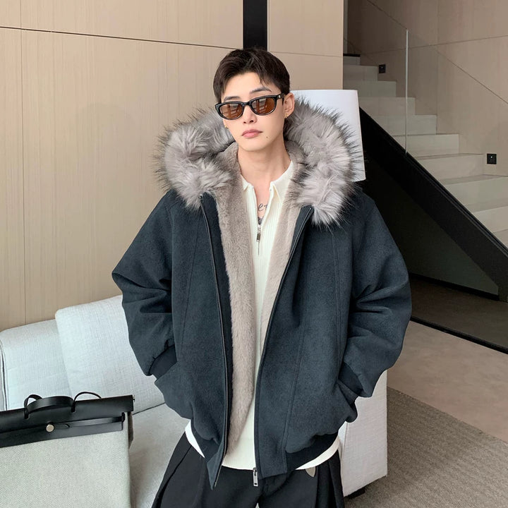 Fleece-gevoerde Gevoerde Winterjas met Capuchon 