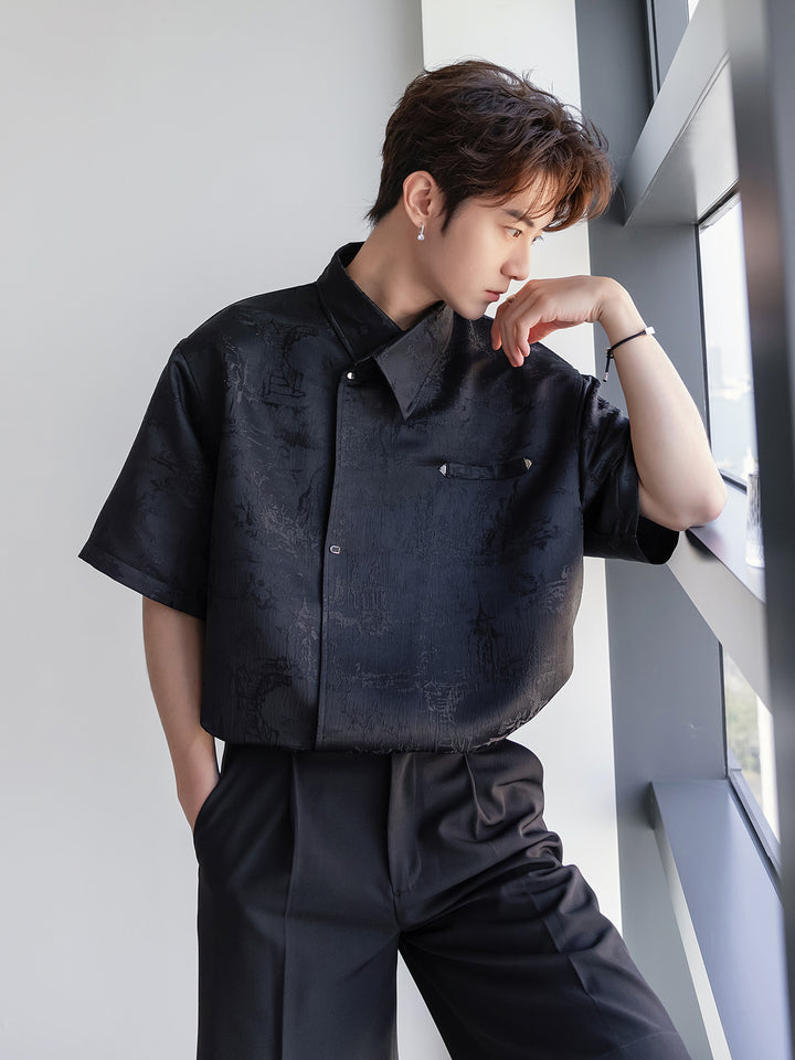 Textured Short-sleeved Shirt