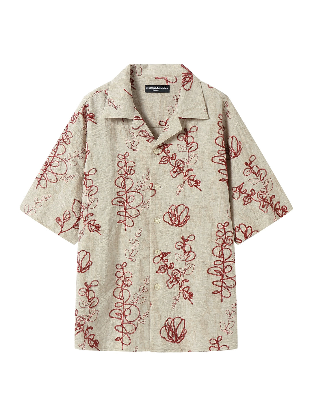 Embroidered Loose Fit Short Sleeve Shirt