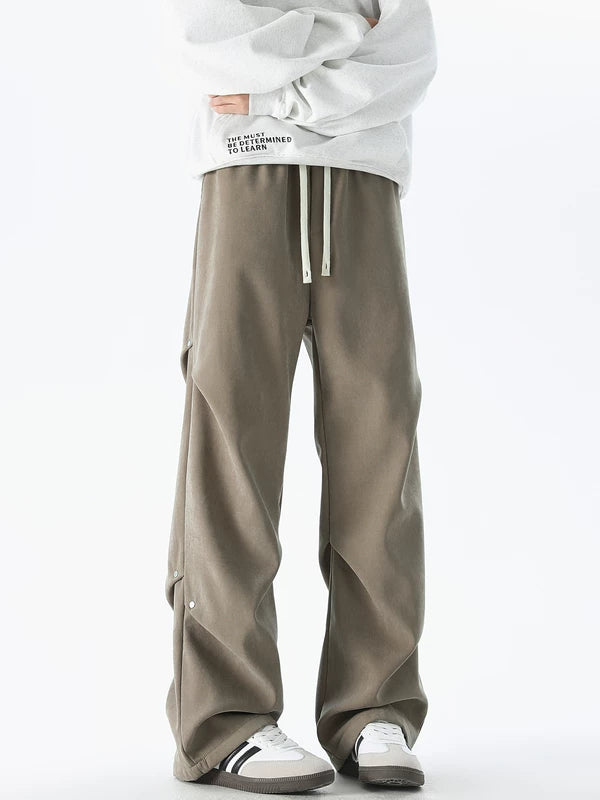 Fleece gevoerde wijde casual broek 