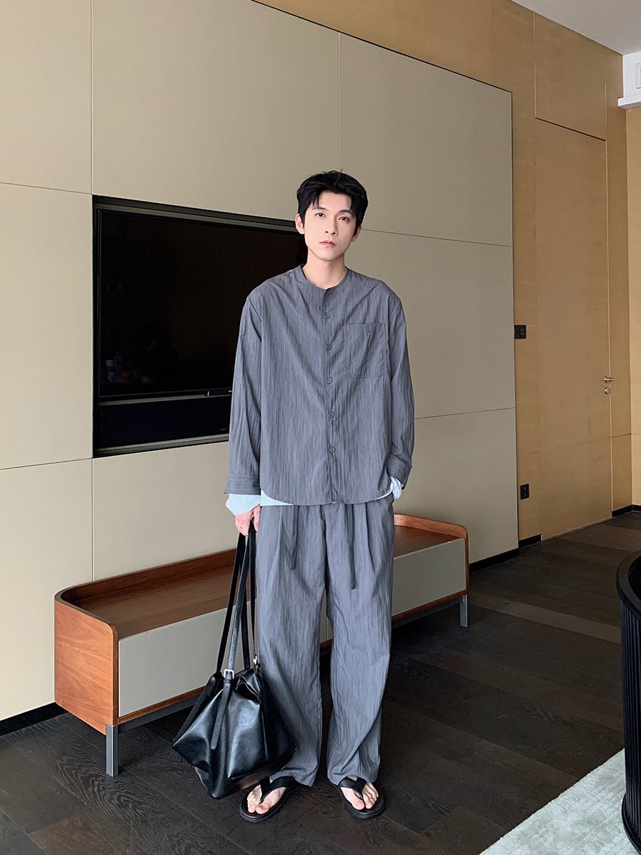 Casual Textured Shirt and Pants