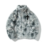 Tie-Dye Furry Quilted Plush Jacket