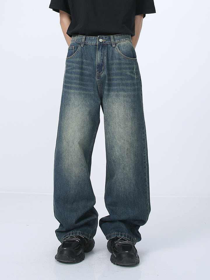 Wide Leg Washed Loose Fit Jeans