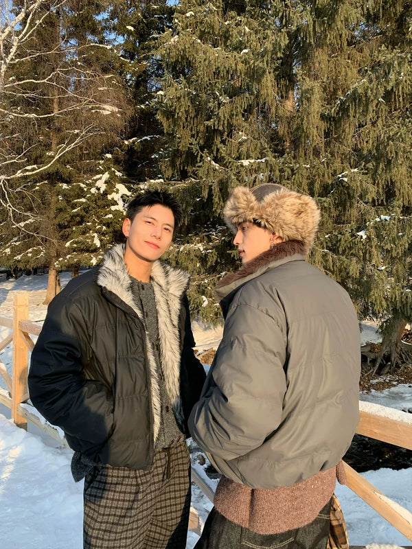 Veste matelassée avec col montant et garniture en fausse fourrure 