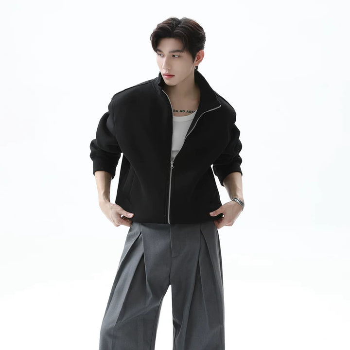Stand Collar Oversized Zipper Jacket