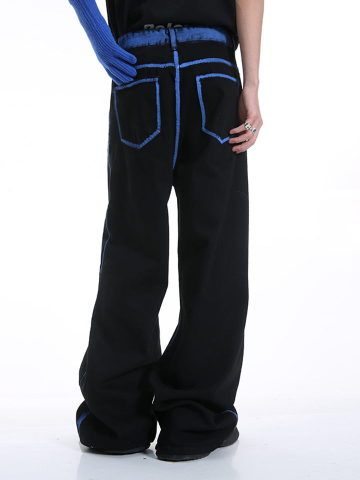 Graffiti Loose Straight Wide-Leg Pants