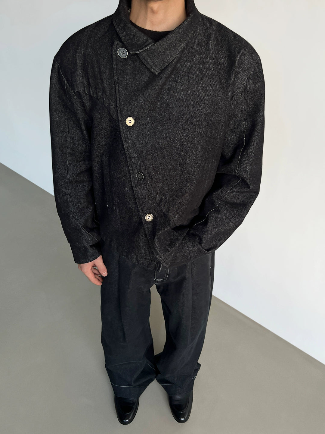 Stand Collar Short Denim Jacket