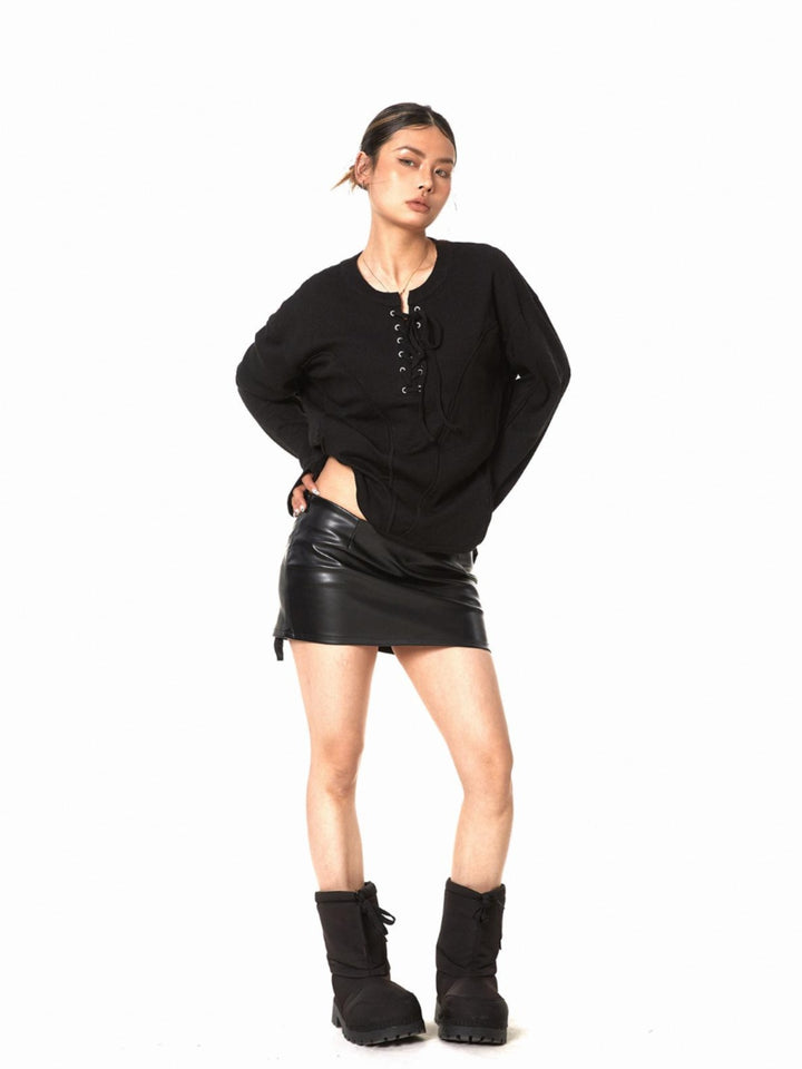 Deconstructed Strappy Long-Sleeved Top