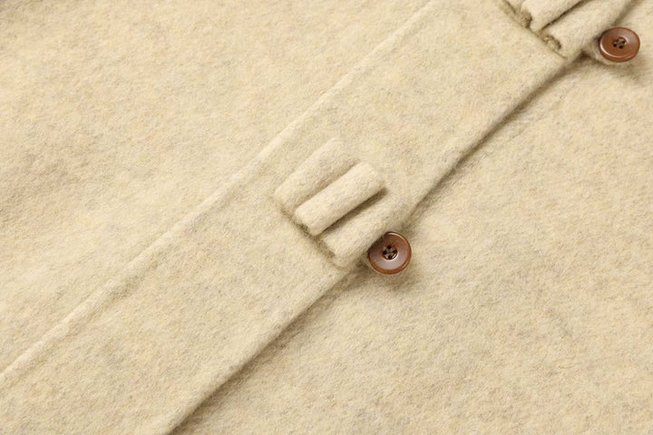 Loose Hooded Double-Faced Wool Coat