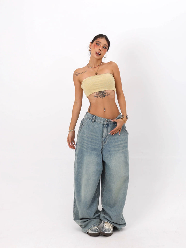 Wide Leg Straight Jeans