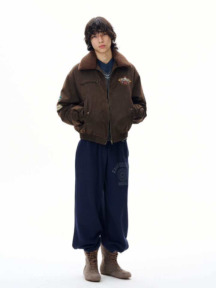 Retro Løs Passform Trykte Sweatpants 