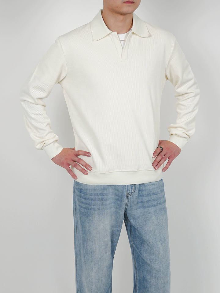 Loose Long Sleeve Polo Shirt