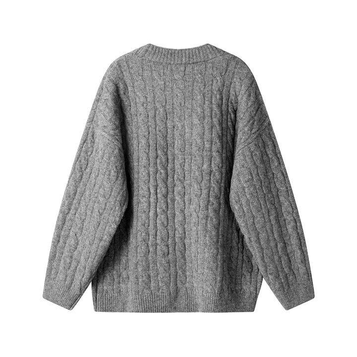 Cable Knit Embroidered Cardigan