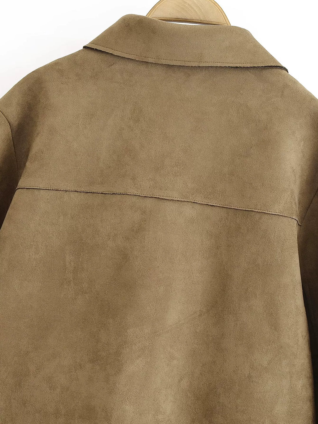 Suede Button-Up Short Jacket