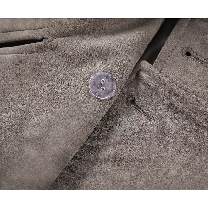 Suede Stand Collar Classic Style Coat