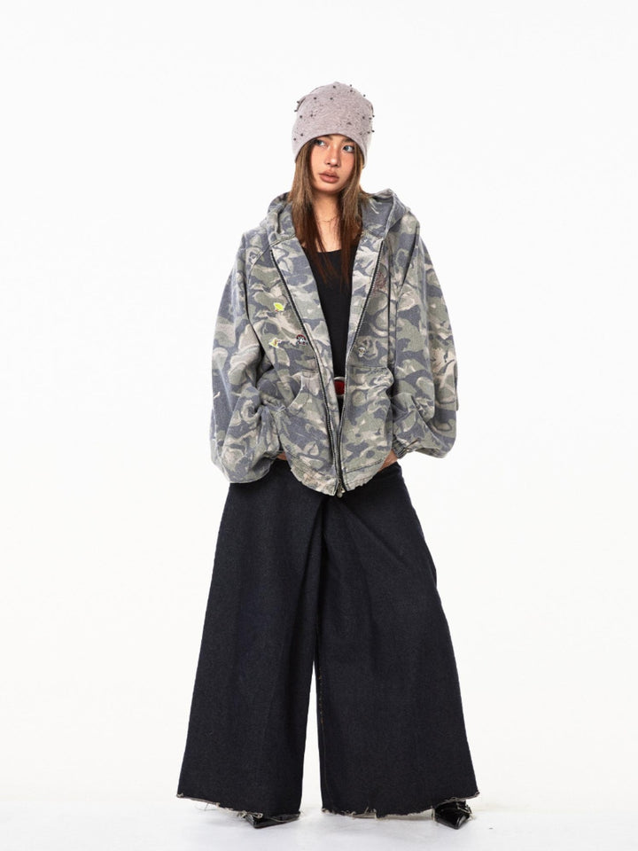 Camouflage Graffiti Hooded Jacket