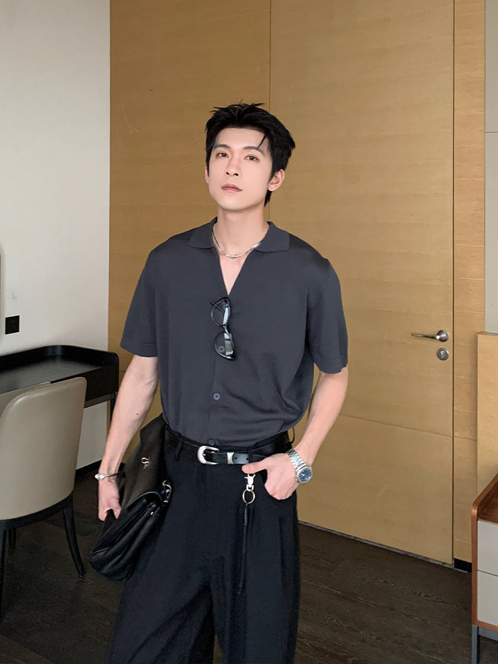Versatile Short-Sleeve Knit Shirt