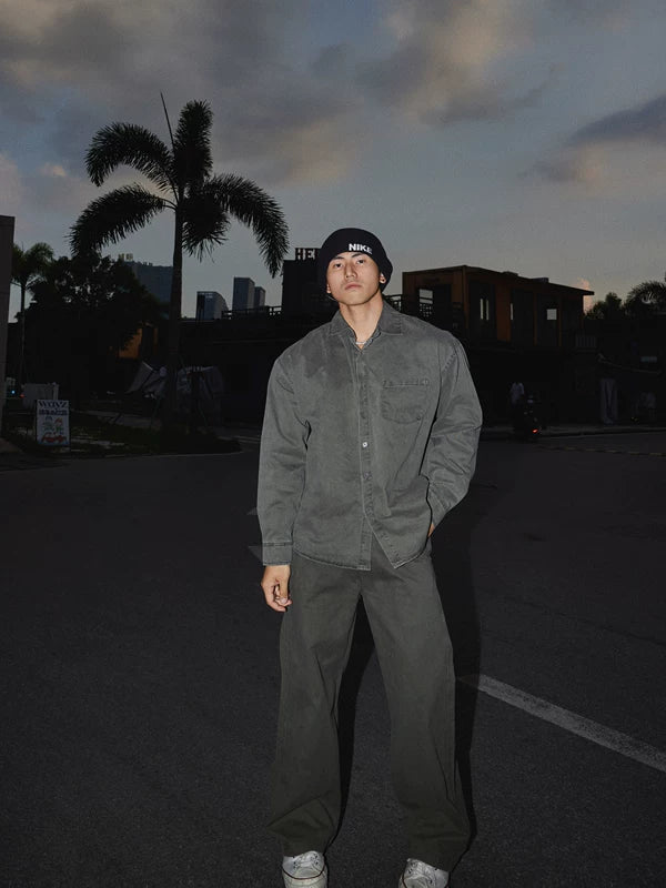 Pantalons décontractés droits rétro 