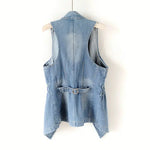 Slim Fit Denim Sleeveless Vest Waistcoat