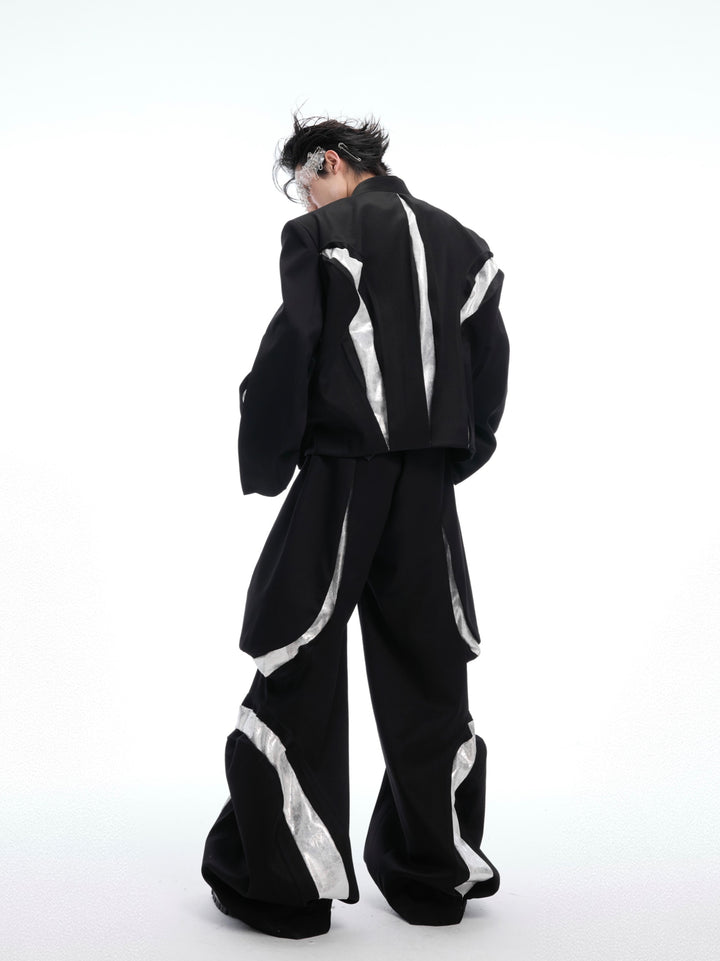 Deconstructed Twill Suit Jacket