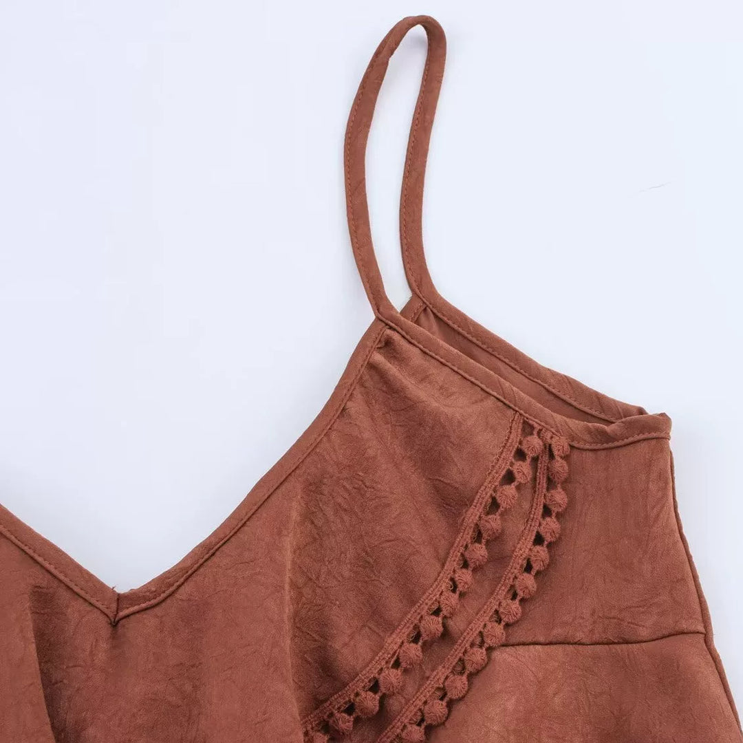 Spitzen-Layered-Camisole und Rock-Set 