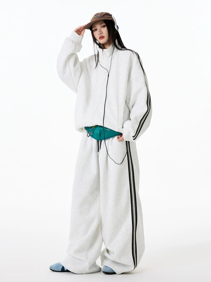 Retro Striped Zip Jacket and Pants