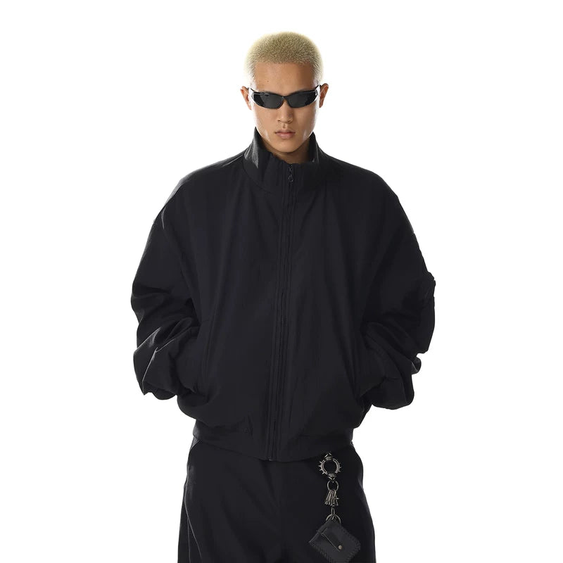 Veste décontractée surdimensionnée à col montant rétro 