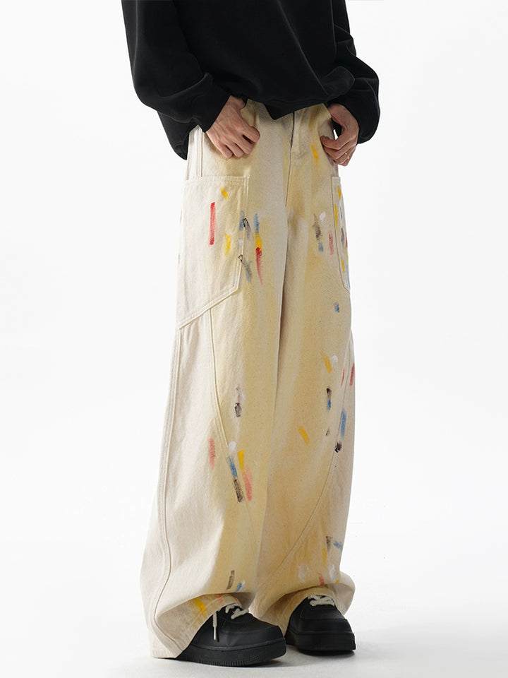 Washed Wide-Leg Jeans