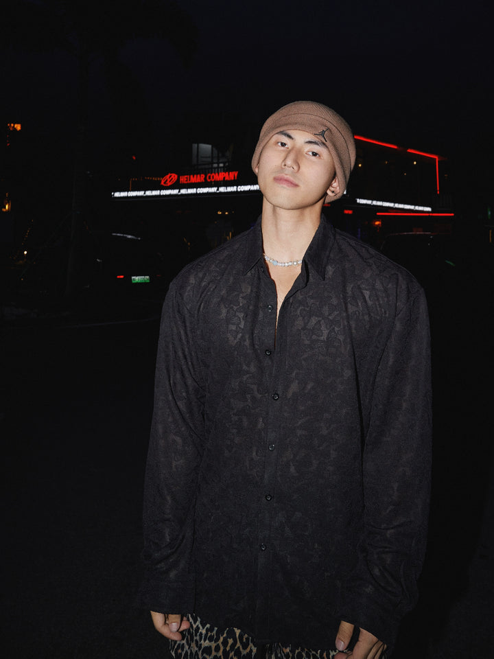 Butterfly Pattern Hollow Long Sleeve Shirt