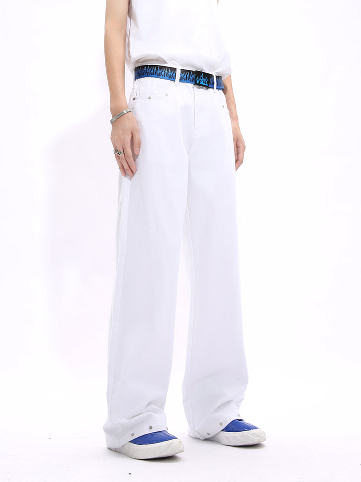 Lockere gerade Nieten-Design-Jeans 