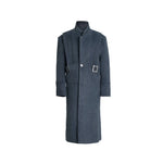 Metal Buckle Long Wool Coat