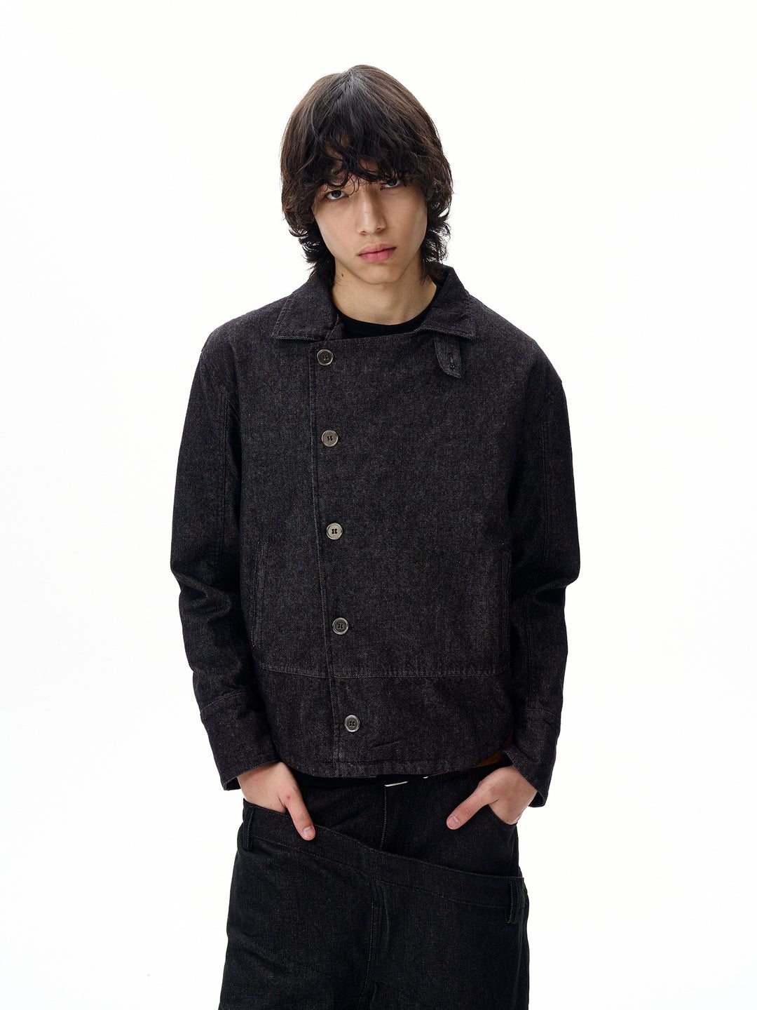 Retro Straight Shoulder Denim Jacket