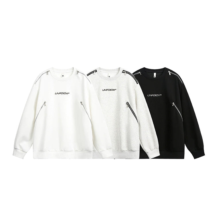 Sudadera con cuello redondo y cremallera 