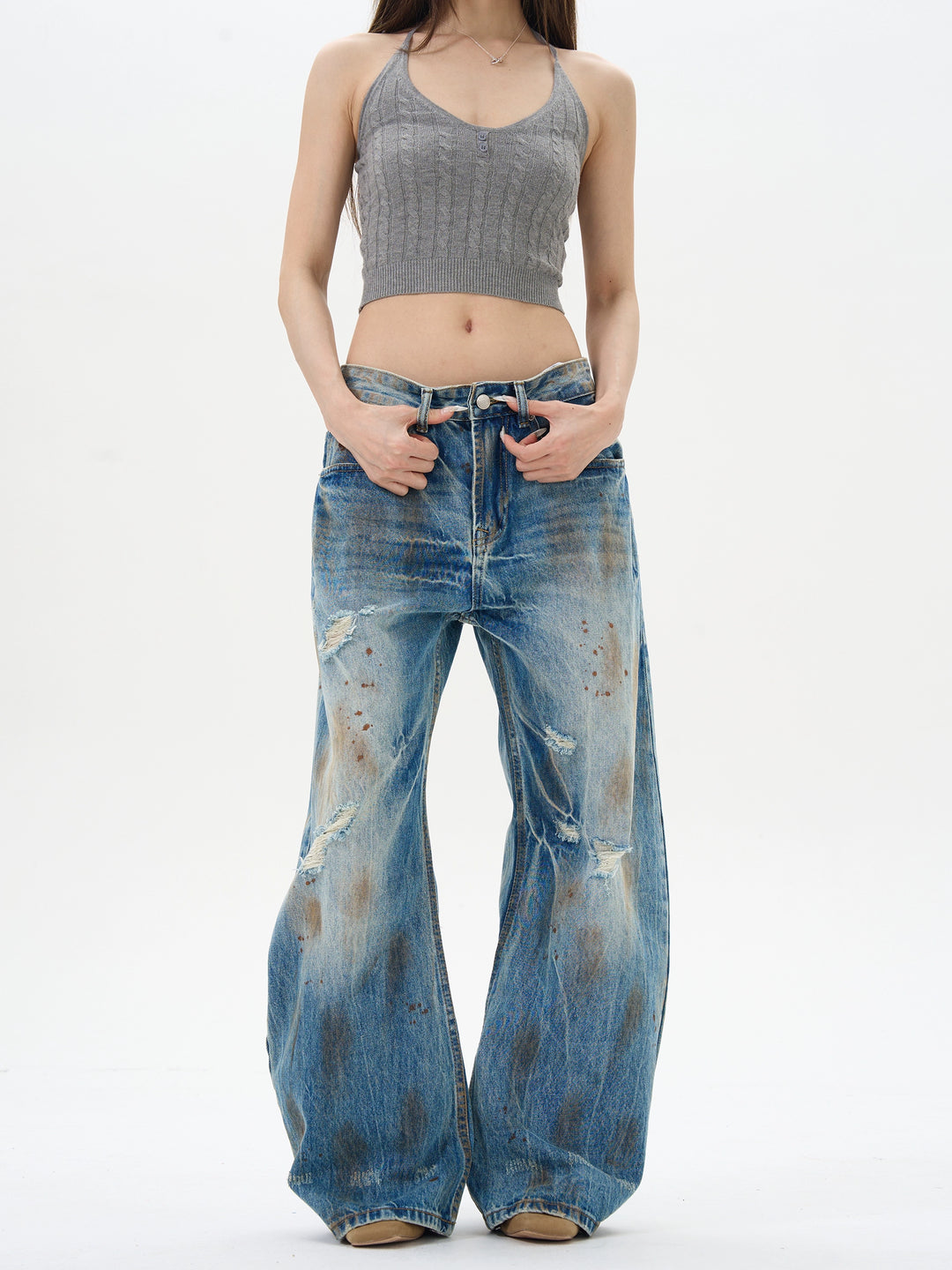 Loose Fit Ripped Jeans