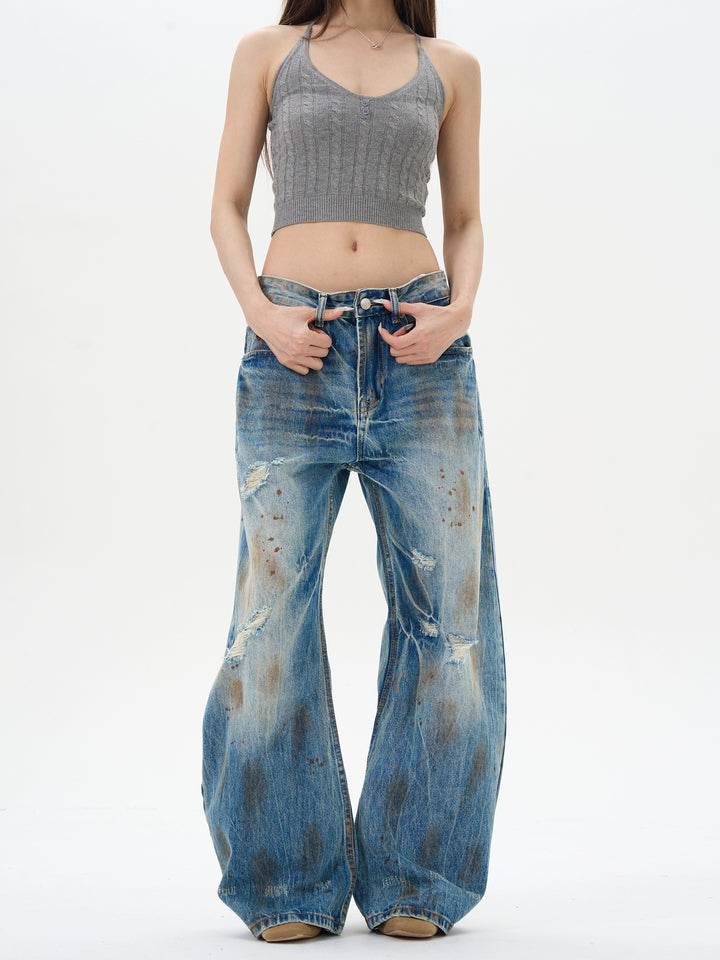 Loose Fit Ripped Jeans