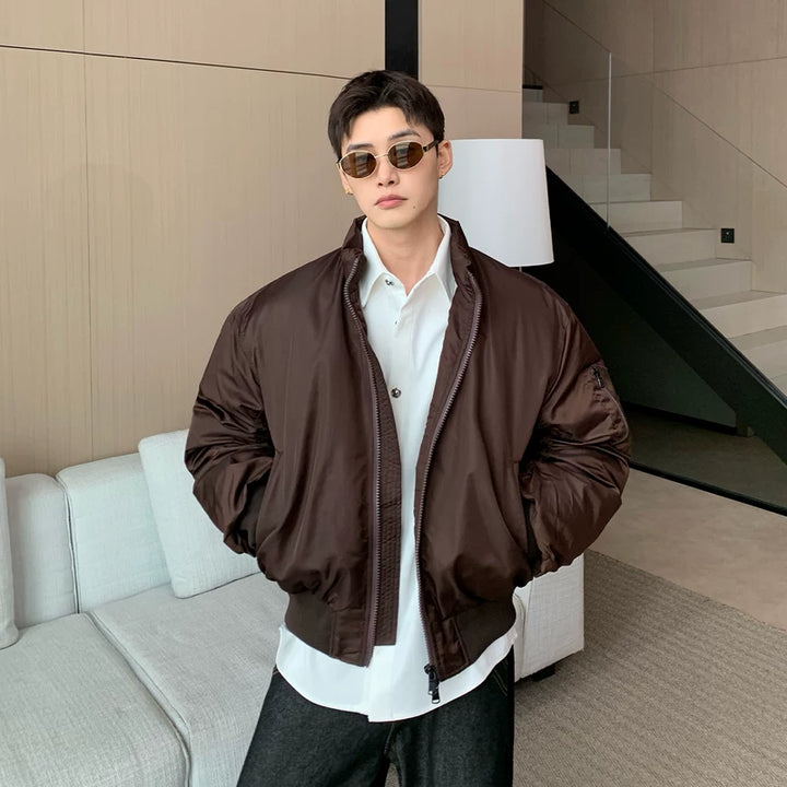 Satin Waterafstotende Staande Kraag Bomberjack 