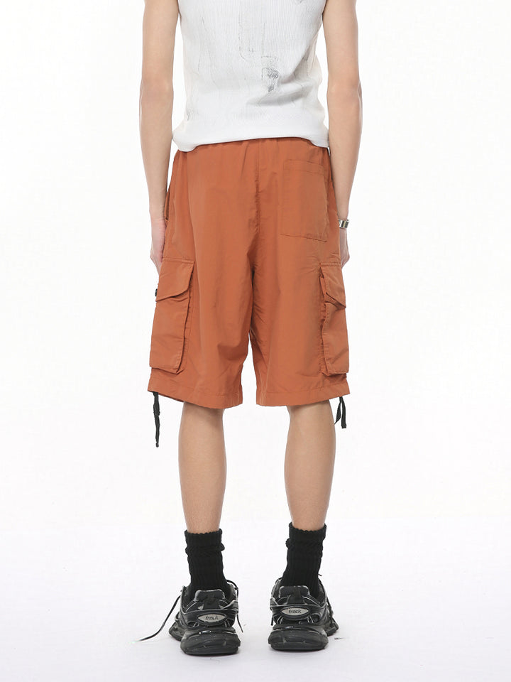 Pantalones cortos cargo ajustables y casuales con cintura 