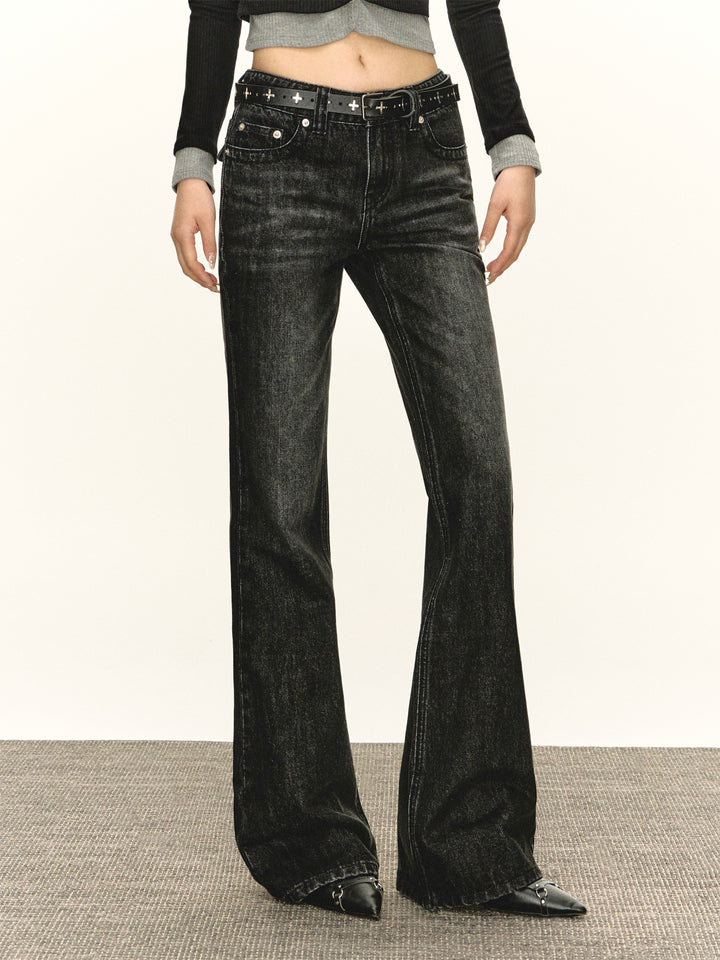 Flared Jeans with Studded Details