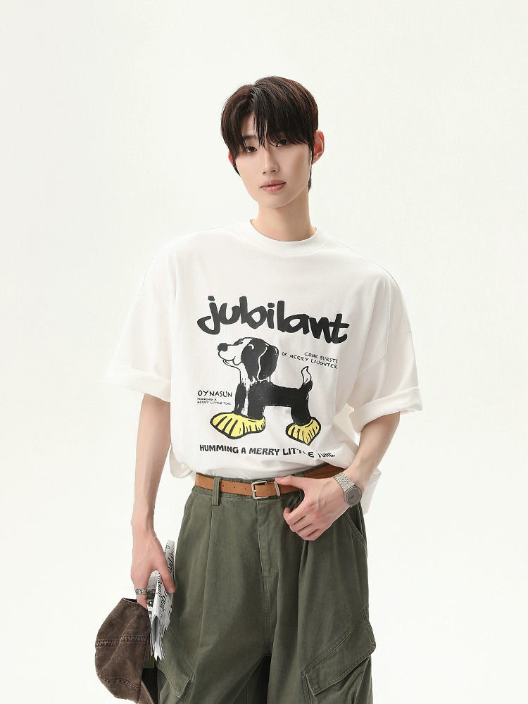 Cartoon Print Loose Short Sleeve T-Shirt