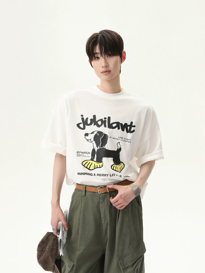 Cartoon Print Loose Short Sleeve T-Shirt