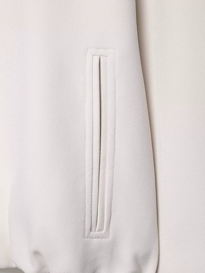 Lapel Zipper Front Puff Jacket
