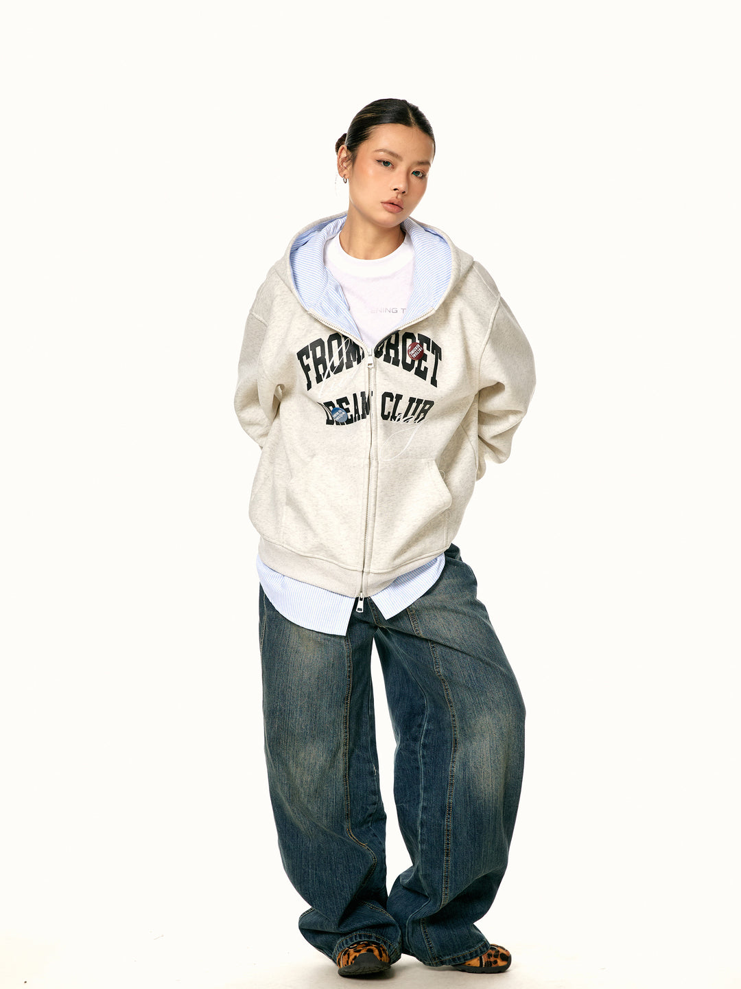 Retro Two-Piece Hoodie Cardigan