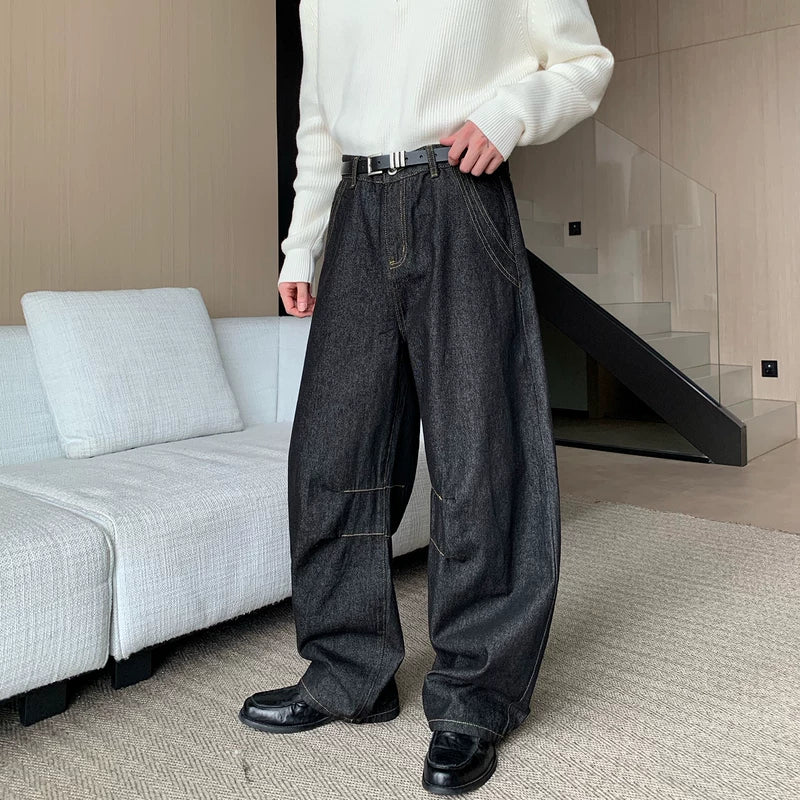 Calças de Perna Reta com Lâmina Curvada Deconstruída 