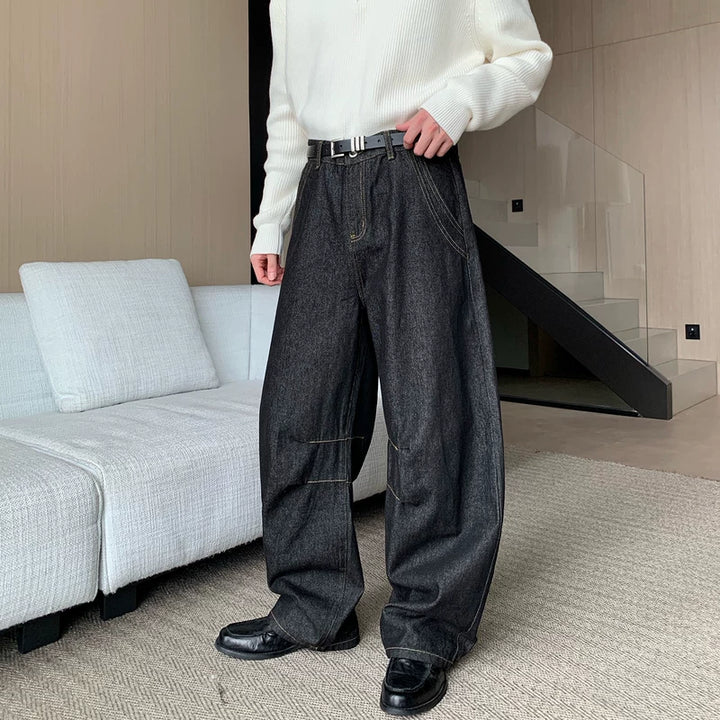 Calças de Perna Reta com Lâmina Curvada Deconstruída 