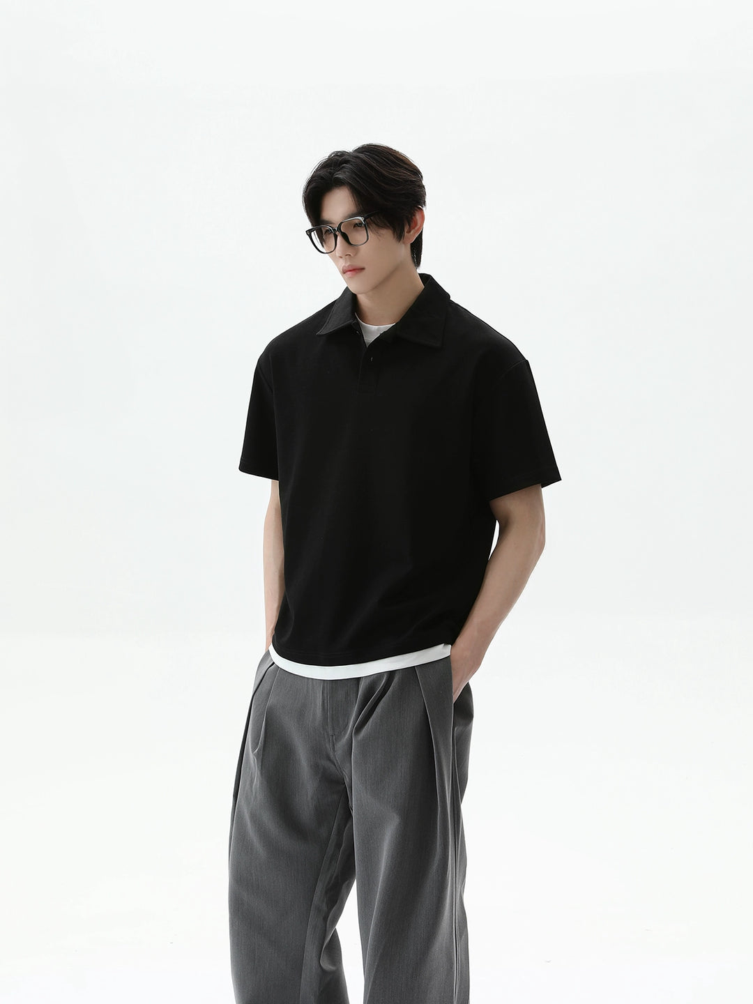 Loose Fit Short Sleeve Polo Shirt