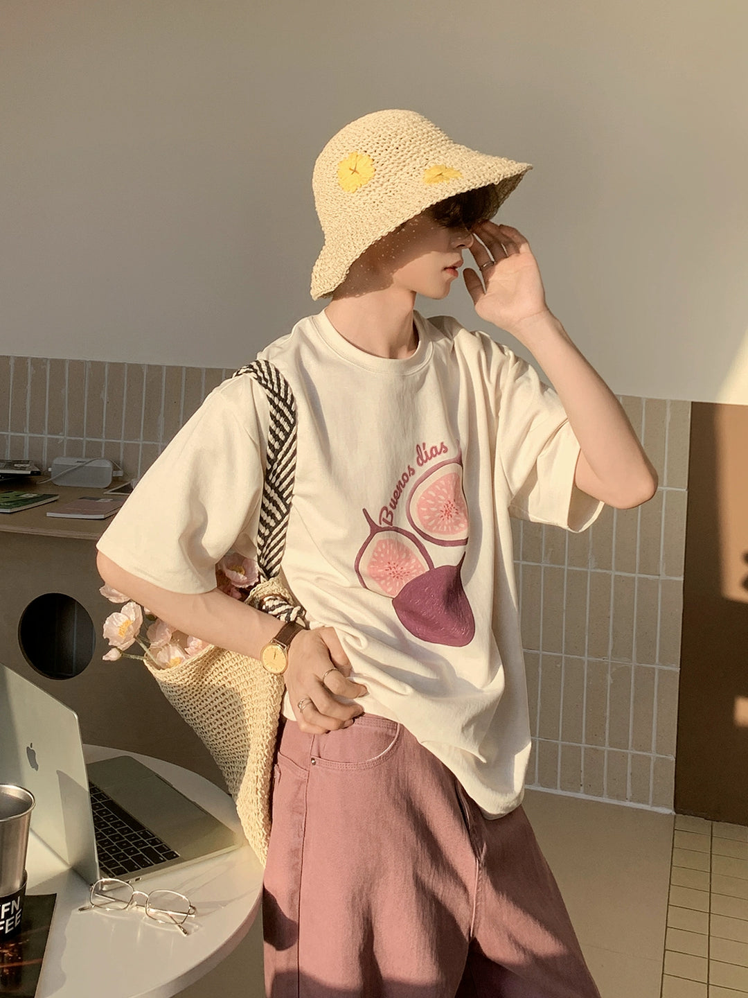 Fig Print Short Sleeve T-Shirt